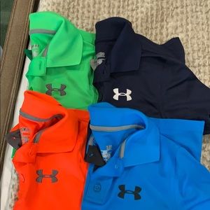 Youth small short sleeve under armor polos